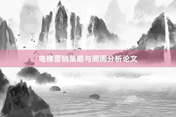电梯营销策略与阛阓分析论文